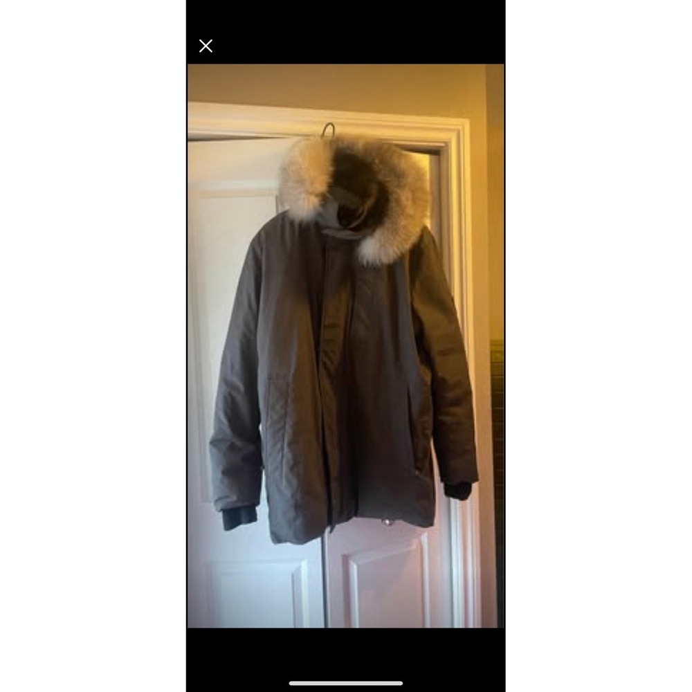 1 Madison Supply Black Fur Trim Hooded Down Filled Puffer Coat Men's XXL